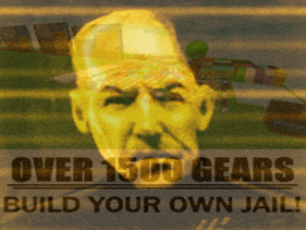 a poster that says over 1500 gears and build your own jail