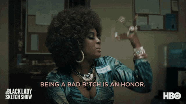 an advertisement for the black lady sketch show shows a woman with an afro