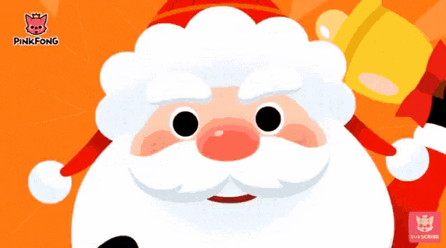 a cartoon of santa claus with a pinkfong logo