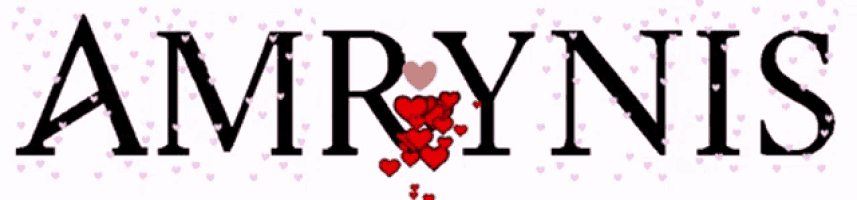 the word amrynis is surrounded by hearts and a heart in the middle