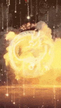 a gold coin with the letter o on it is surrounded by smoke