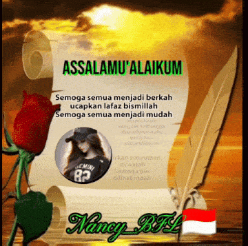 a picture of a woman with the name nancy bfl on it