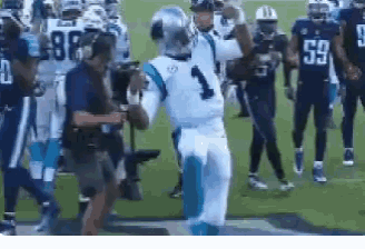 a football player wearing number 1 stands on the field