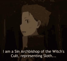 i am a sin archbishop of the witch 's cult , representing sloth