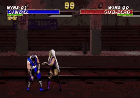 a video game screen shows a woman kicking a zombie and the number 99
