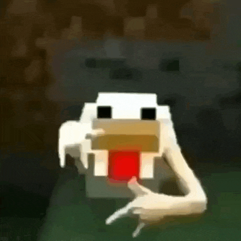 a pixelated chicken is giving a thumbs up in a minecraft video .
