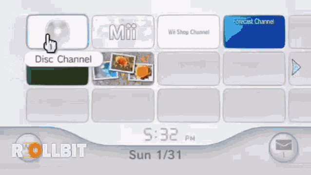 a screenshot of a video game that says rollbit wii menu