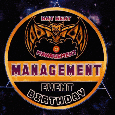 a logo for bat beat management that says event birthday