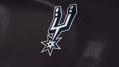 a logo for the san antonio spurs is displayed on a black background