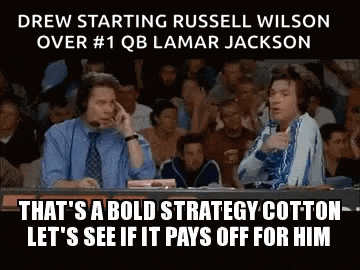 drew starting russell wilson over # 1 qb lamar jackson