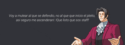 a cartoon of a man in a red suit with the words " voy a mutear al que se defendio " written below him