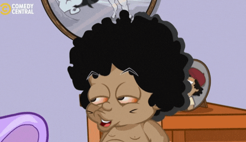a cartoon of a man looking at himself in a mirror with the words comedy central on the bottom right