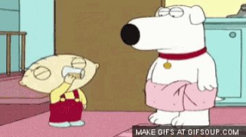 a cartoon of stewie and brian from family guy drinking