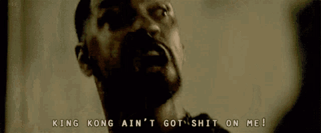 a blurry picture of a person with the words `` king kong ain 't got shit on me ''