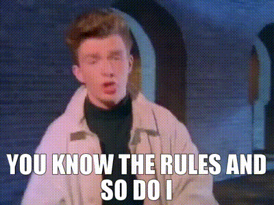 a man in a white jacket and black turtleneck says you know the rules and so do i