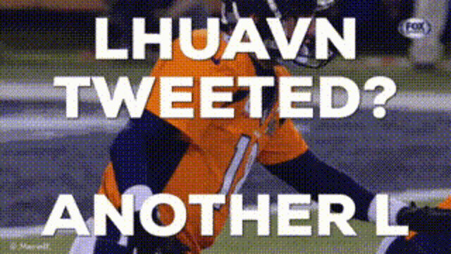 a football player is kneeling on the field with the words lhuavn tweeted another l on the bottom