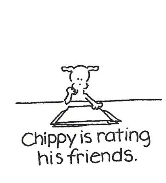 a cartoon of a person holding a sign with a heart on it and the words chippy loves you