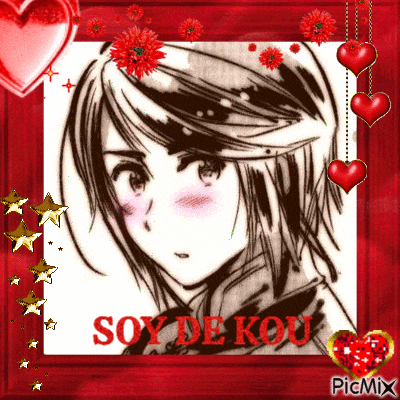 a picture of a girl with soy de kou written on the bottom