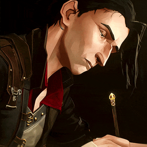 a cartoon drawing of a man holding a pen with the letter x on the end
