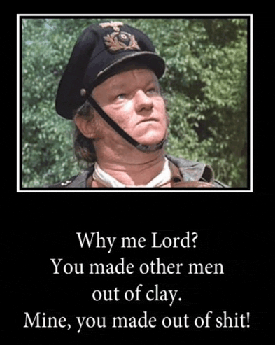 a poster of a man in a military uniform with the words " why me lord " at the top