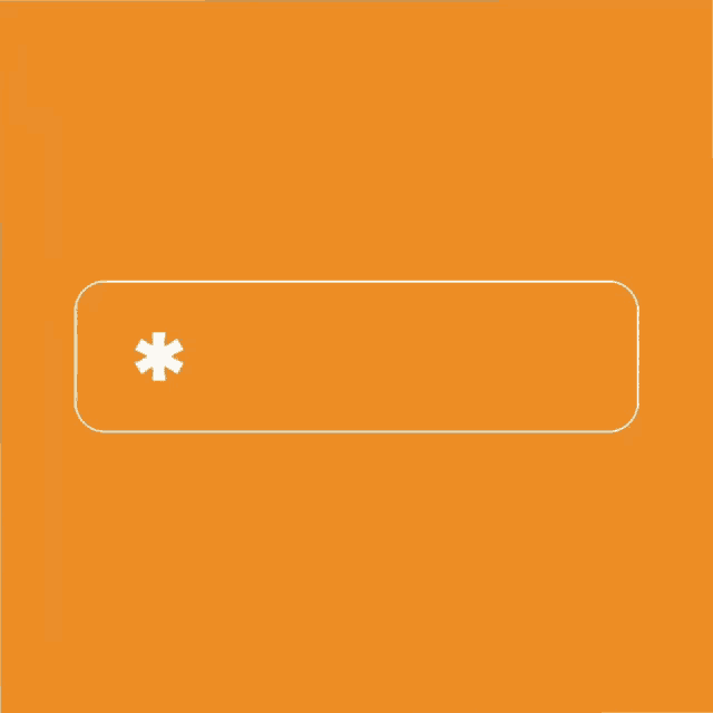 an orange background with white asterisks in a white rectangle