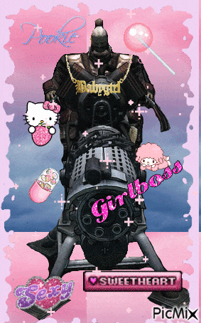 a picture of a soldier with a babygirl necklace
