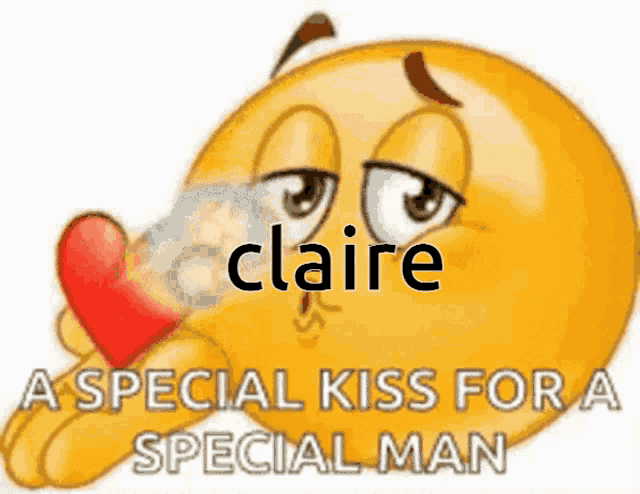 a smiley face with a heart and the name claire on it