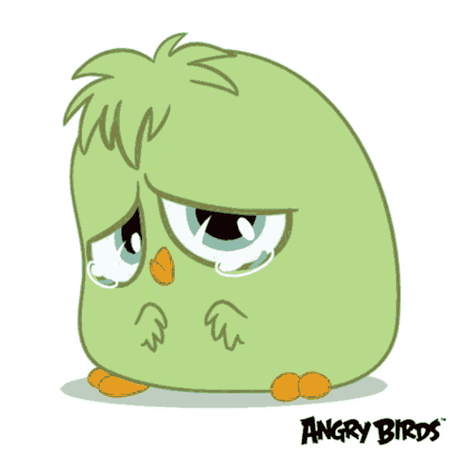 a cartoon of an angry bird with tears on its face