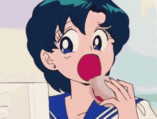 Sailor Moon Sailor Mercury GIF - Sailor Moon Sailor Mercury Eating GIFs