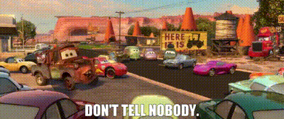 a scene from the movie cars with a sign that says here is 17