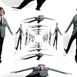 a man in a suit and tie is standing in a circle