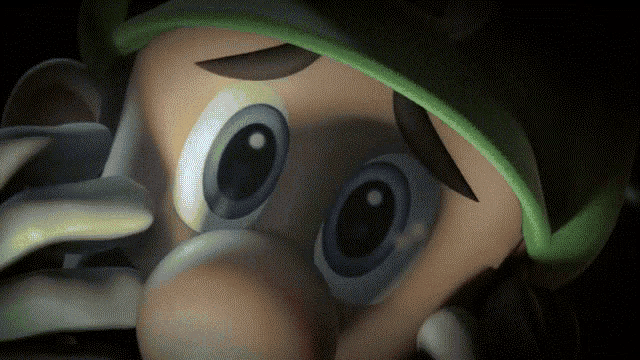 a close up of a cartoon character with a green hat