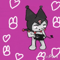 a drawing of a cartoon character with a skull on his head