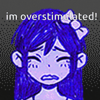 a pixel art of a girl with blue hair and a bow in her hair is crying .