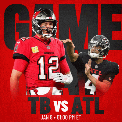 a poster for a game between the buccaneers and the atl