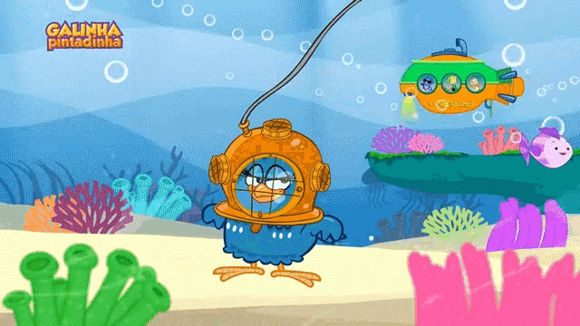 Underwater Chicken Scuba Dive GIF - Underwater Chicken Scuba Dive Mergulho GIFs