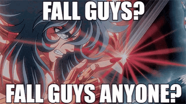 a picture of a cartoon character with the caption fall guys