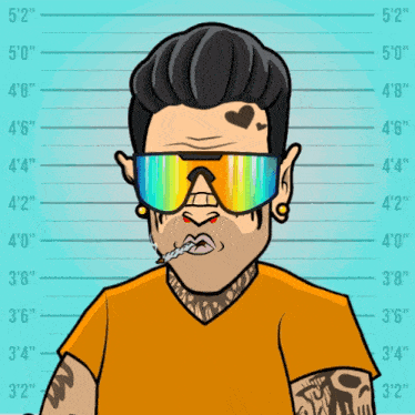 a cartoon of a man wearing sunglasses and smoking a cigar