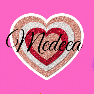 a heart with the name medeea written on it