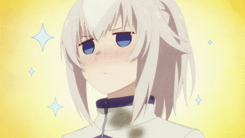 a girl with white hair and a blue eye