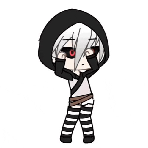 a drawing of a girl wearing striped socks and a hood