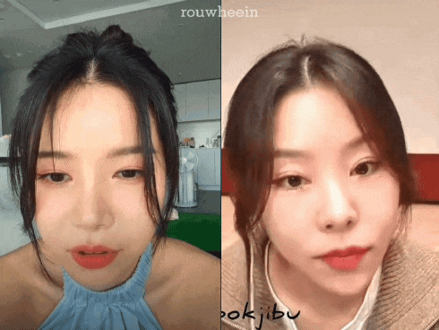two images of a woman with the name rouwheein on the bottom