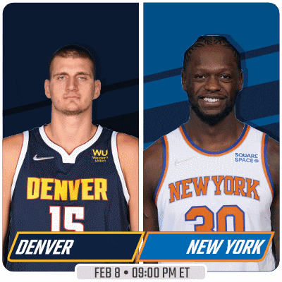 a denver and new york basketball game is scheduled for feb 8th