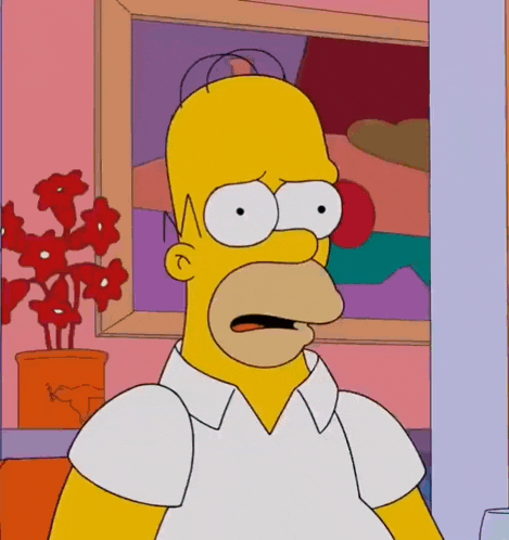 a cartoon of homer simpson with a white shirt