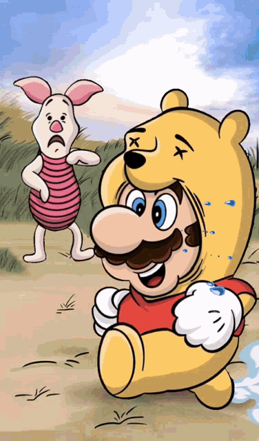 Mario Super Mario GIF - Mario Super Mario Winnie The Pooh GIFs