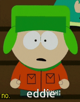 a cartoon character with the name eddie written on his chest