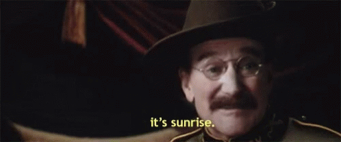 Robin Williams Night At The Museum GIF - Robin Williams Night At The Museum Its Sunrise GIFs