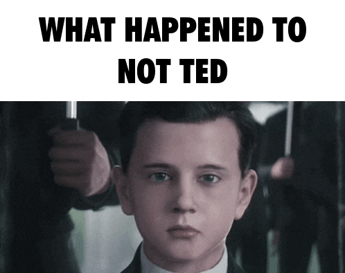 a picture of a boy with the words what happened to not ted