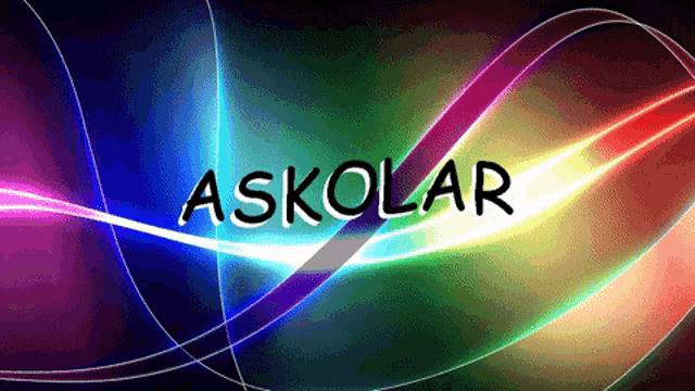 a colorful background with the word askolar written on it