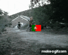 a make a gif.com animated image of a man holding a portuguese flag
